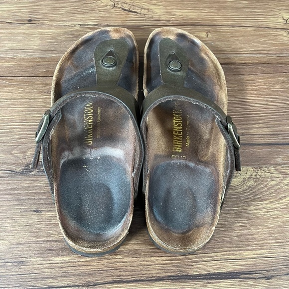 Birkenstock Gizeh Leather Slip-On Flip Flops Sandals Women’s Size 7 (38) Shoes - Picture 4 of 9